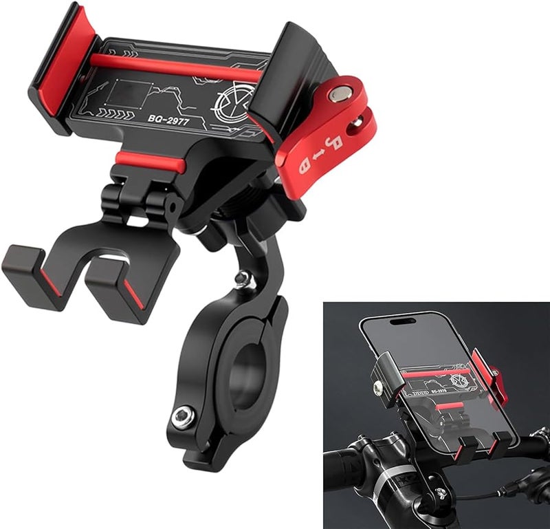 Stem Style Black Universal Bike Motorcycle Handlebar Phone Mount Clip Nonslip Stand - Image 2